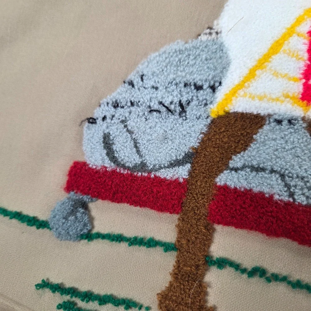 Vtg Hand Sewn Egypt Egyptian Appliqué Wall Hanging Tapestry Crewel Art 14
